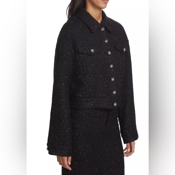 Self Portrait Bouclé Oversized Metallic Jacket NWT - Picture 1 of 3